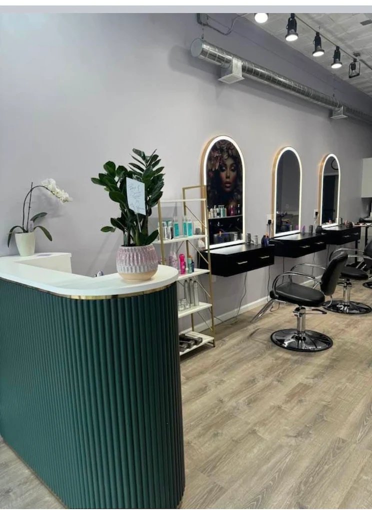 Reception desk and styling area