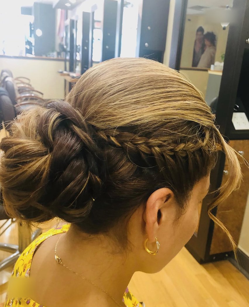 Braided bridal updo by Hair Express on Broadway, Tarrytown NY